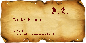 Maitz Kinga névjegykártya